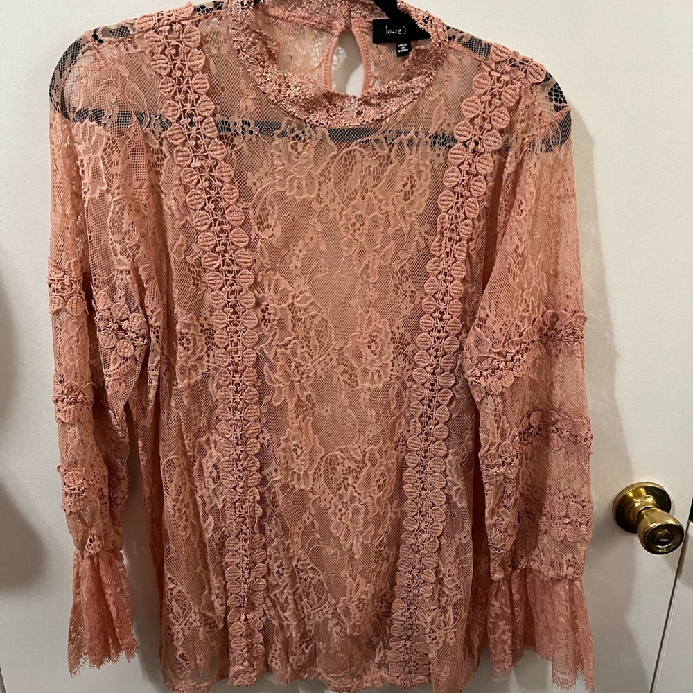 Lace pink blouse